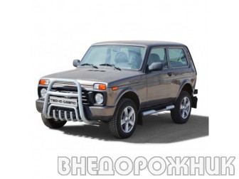 Дуга передняя «Верх с трубой» d63.5 и доп. защитой двигателя Urban 4x4 нерж