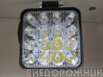 Фара светодиод. LED 16 W квадр.узкая (д85*в85*г20)