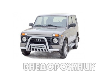 Защита переда «Низкая с усами» d63,5 и доп. защитой двигателя Urban 4x4 нерж