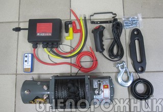 Лебёдка электрическая PRO&TOP 6000 (2722 кг.) синтетика на сальниках с моносоленоидом