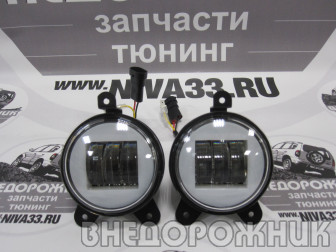 Фары противотуманные ВАЗ 2123 н.о. с 2009 LED со светящимся ободком (к-кт 2 шт)