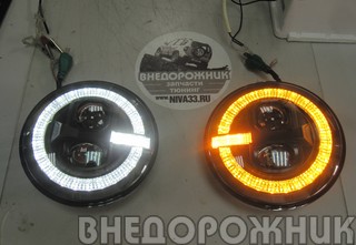 Фары головного света светодиодные "Bi-Led TANK" ВАЗ 2121,21213,21214,2131 с ДХО+ поворотник