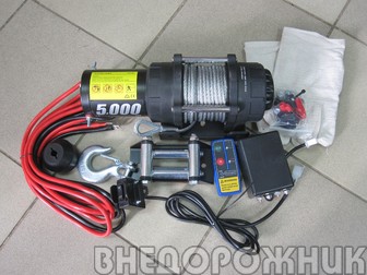 Лебёдка электрическая PRO&TOP 5000 (2268 кг.) металл с моносоленоидом