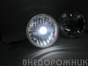 Элемент оптический НИВА 2121,21214 гладкое стекло с лампами H4 мини-линзами (к-кт 2 шт)