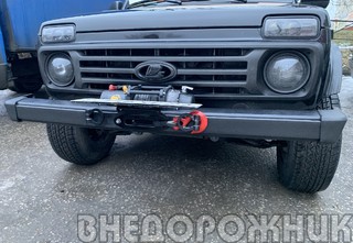 Кронштейн лебёдки в штатный бампер Нива 2121,21214