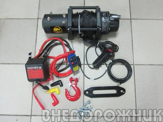 Лебёдка электрическая PRO&TOP 8000 (3626 кг.) синтетика на сальниках с моносоленоидом